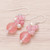 Pink Quartz and Cultured Pearl Beaded Dangle Earrings 'Soft Pink Love'