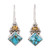 Citrine and Composite Turquoise Dangle Earrings from India 'Sky Fragments'