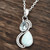 Blue Topaz and Larimar Teardrop Pendant Necklace from India 'Two Teardrops'