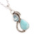 Blue Topaz and Larimar Teardrop Pendant Necklace from India 'Two Teardrops'