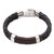 Leather and Sterling Silver Braided Wristband Bracelet 'Beautiful Connection'