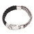Black Braided Leather and Sterling Silver Link Bracelet 'Majestic Duo in Black'
