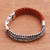 Brown Braided Leather and Sterling Silver Bracelet 'Majestic Duo in Brown'