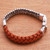Brown Braided Leather and Sterling Silver Bracelet 'Majestic Duo in Brown'