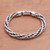 Unisex Sterling Silver Chain Bracelet from Bali 'Strength Unified'