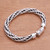 Unisex Sterling Silver Chain Bracelet from Bali 'Strength Unified'