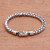 Unisex Sterling Silver Woven Motif Chain Bracelet from Bali 'Interwoven Strength'