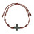 Natural Jade Cross Pendant Bracelet from Guatemala 'Knot Cross'