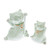 Celadon Ceramic Cat Figurines from Thailand Pair 'Cats of Fortune'