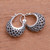 Basket Pattern Sterling Silver Hoop Earrings from Bali 'Hanging Baskets'