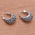 Basket Pattern Sterling Silver Hoop Earrings from Bali 'Hanging Baskets'