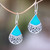 Teardrop Sterling Silver and Resin Dangle Earrings from Bali 'Bali Tears'