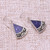 Sterling Silver and Purple Resin Dangle Earrings from Bali 'Mystical Triangles'