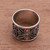 Patterned Sterling Silver Band Ring from Bali 'Encircled with Beauty'