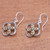 Floral Gold Accented Sterling Silver Dangle Earrings 'Summery Petals'
