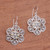 Loop Pattern Gold Accented Sterling Silver Dangle Earrings 'Six Petals'