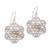 Loop Pattern Gold Accented Sterling Silver Dangle Earrings 'Six Petals'