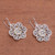 Loop Pattern Gold Accented Sterling Silver Dangle Earrings 'Six Petals'