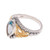 Gold Accented Marquise Blue Topaz Single-Stone Ring 'Marquise Order'