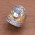 4.5-Carat Gold Accented Blue Topaz Single-Stone Ring 'Powerful Gemstone'