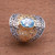 4.5-Carat Gold Accented Blue Topaz Single-Stone Ring 'Powerful Gemstone'