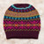 Multi-Color 100 Alpaca Knit Hat with Rows of Varying Motifs 'Colorful Carousel'