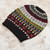 Multi-Color 100 Alpaca Knit Hat with Geometric Motifs 'Motif Medley'