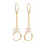 Gold Plated Cultured Pearl Dangle Earrings from India 'Ring Glow'