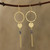 Circular Gold Plated Iolite Dangle Earrings from India 'Dreamy Rings'