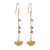 Gold Plated Iolite Ginkgo Leaf Dangle Earrings from India 'Ginkgo Hope'