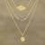 Gold Plated Labradorite Hamsa Pendant Necklace from India 'Elegant Protection'