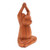 Hand Crafted Wood Sculpture from Indonesia 'Toward the Sky Brown Yoga Cat'