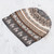 Off-White Brown and Grey Diamond Motif Alpaca Blend Knit Hat 'Alpaca Mountain'