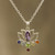 Floral Multi-Gemstone Chakra Pendant Necklace from India 'Lotus Chakra'