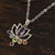 Floral Multi-Gemstone Chakra Pendant Necklace from India 'Lotus Chakra'