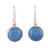 Round Blue Chalcedony Dangle Earrings Crafted in India 'Round Sky'