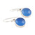 Round Blue Chalcedony Dangle Earrings Crafted in India 'Round Sky'