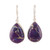 Purple Composite Turquoise Dangle Earrings from India 'Regal Veins'
