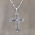 Floral Cross Sterling Silver Pendant Necklace from India 'Floral Faith'