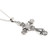 Floral Cross Sterling Silver Pendant Necklace from India 'Floral Faith'