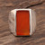 Men's Natural Carnelian Ring Crafted in India 'Red-Orange Obelisk'