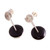 Obsidian Circle and Sterling Silver Spiral Dangle Earrings 'Mesmerizing Midnight'