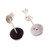 Obsidian Circle and Sterling Silver Spiral Dangle Earrings 'Mesmerizing Midnight'