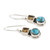 Square Citrine and Composite Turquoise Dangle Earrings 'Glittering Combo'