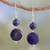 Lapis Lazuli Dangle Earrings from India 'Bihar Moons'