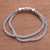 Combination-Finish Men's Sterling Silver Wheat Bracelet 'Wheat Twins'