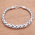 High-Polish Sterling Silver Wheat Chain Bracelet from Bali 'Expanding Gleam'