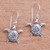 Sterling Silver Sea Turtle Dangle Earrings from Bali 'Baby Turtles'