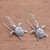 Sterling Silver Sea Turtle Dangle Earrings from Bali 'Baby Turtles'