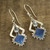 Chalcedony and Blue Topaz Dangle Earrings from India 'Blue Creativity'